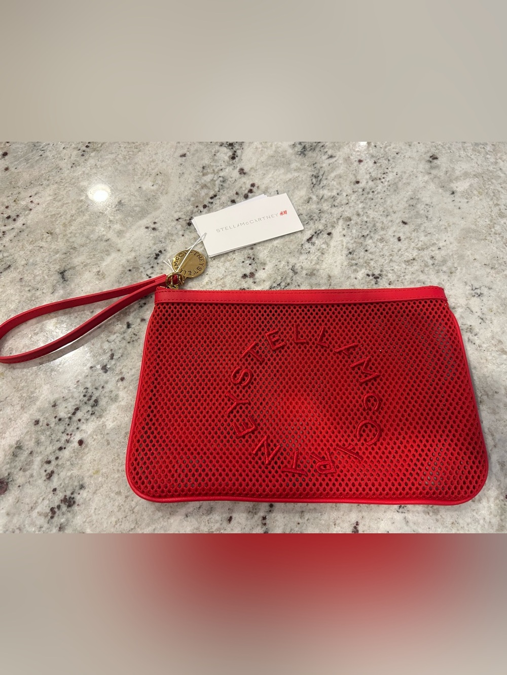 Stella McCartney x H&M Red Mesh Logo Wristlet with Gold Charm SOLD OUT